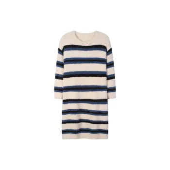 Sha Qian Nightgown For Fall And Winter Women's Blue