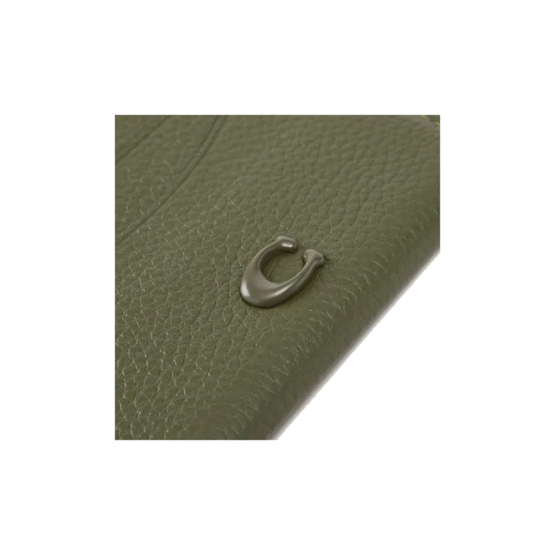 COACH Card Case Leather Coin Purses Card Holders Unisex Olive Green-4