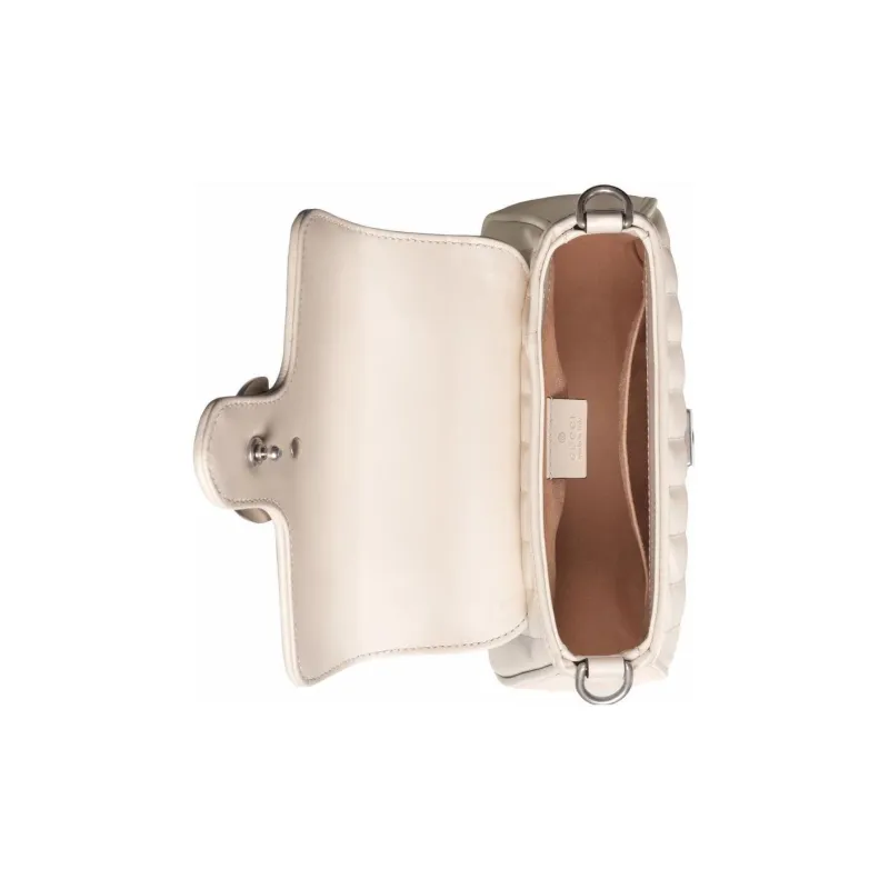 GUCCI Marmont Leather Messenger Bag, Handbag, Shoulder Bag, Crossbody Bag Mini Women's White-3