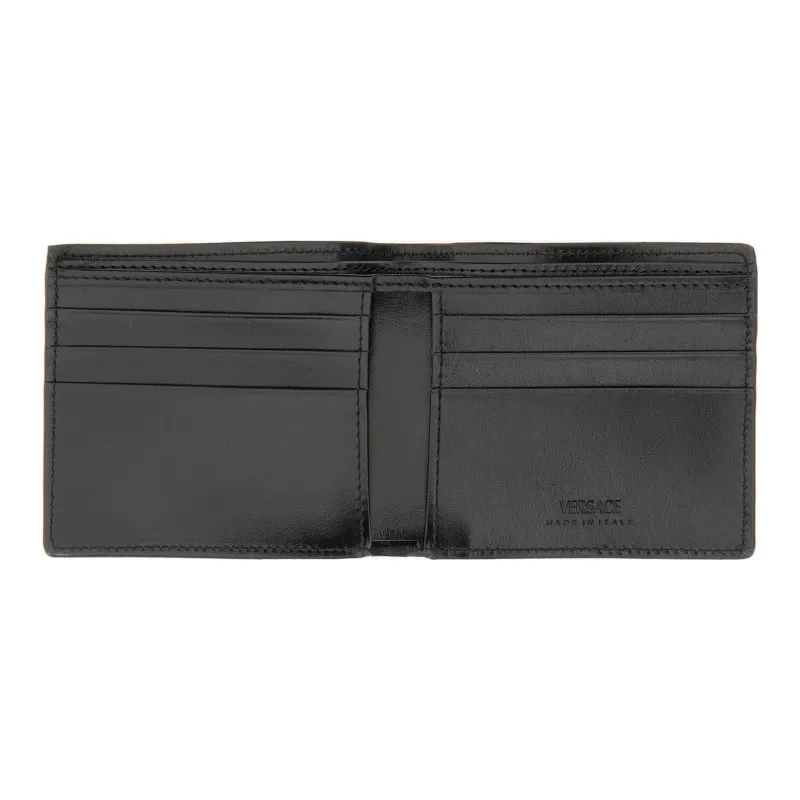 VERSACE MEDUSA BIGGIE Series Calfskin Wallet Men's Black-4