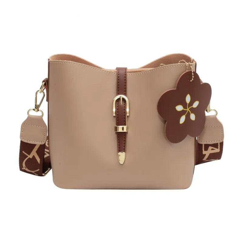 NOMK PU Bucket Bag, Shoulder Bag, Crossbody Bag Regular Women's Brown/Khaki-7