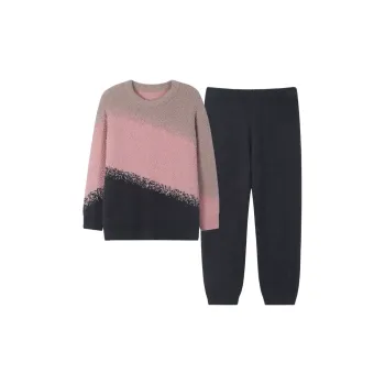 Sha Qian Pajama Set Autumn And Winter Season Women's Pink