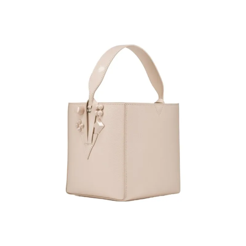 CL LUBOTING Grained Calfskin Bucket Bags Shoulder Bag Crossbody Bag Handbag Mini Women's Milk White-2