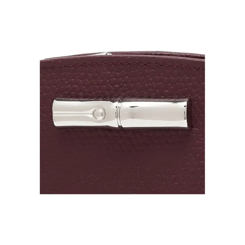 LONGCHAMP Roseau Cow Leather Wallet Women's Plum-5