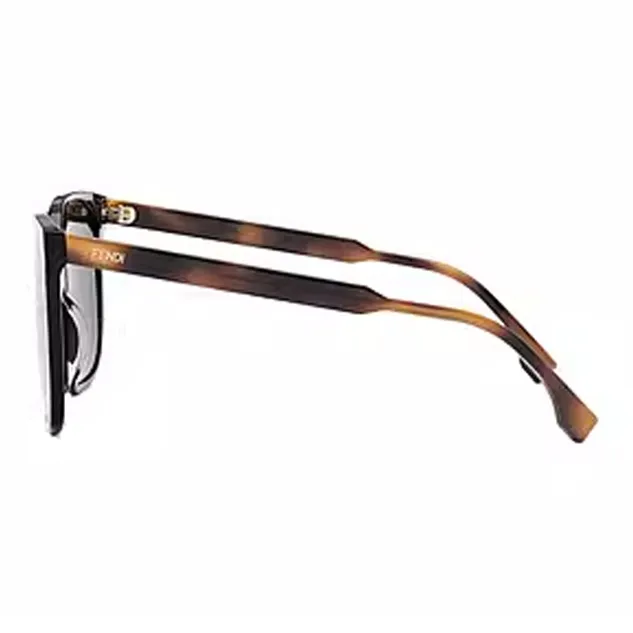 FENDI Plastic Metal Irregular Shape Sunglasses Men's Brown-2