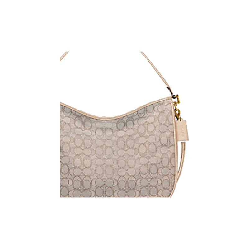 COACH Canvas With Leather Shoulder Bag, Crossbody Bag Women's Ecru-4