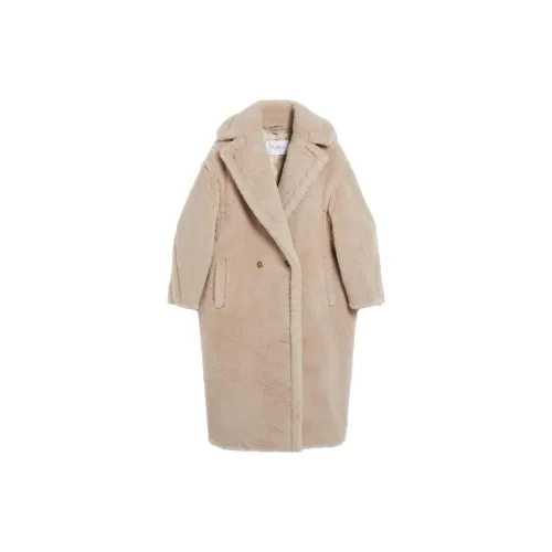 MaxMara Female Wmns Tedgirl Series Wool Blend Coat Overcoat Beige