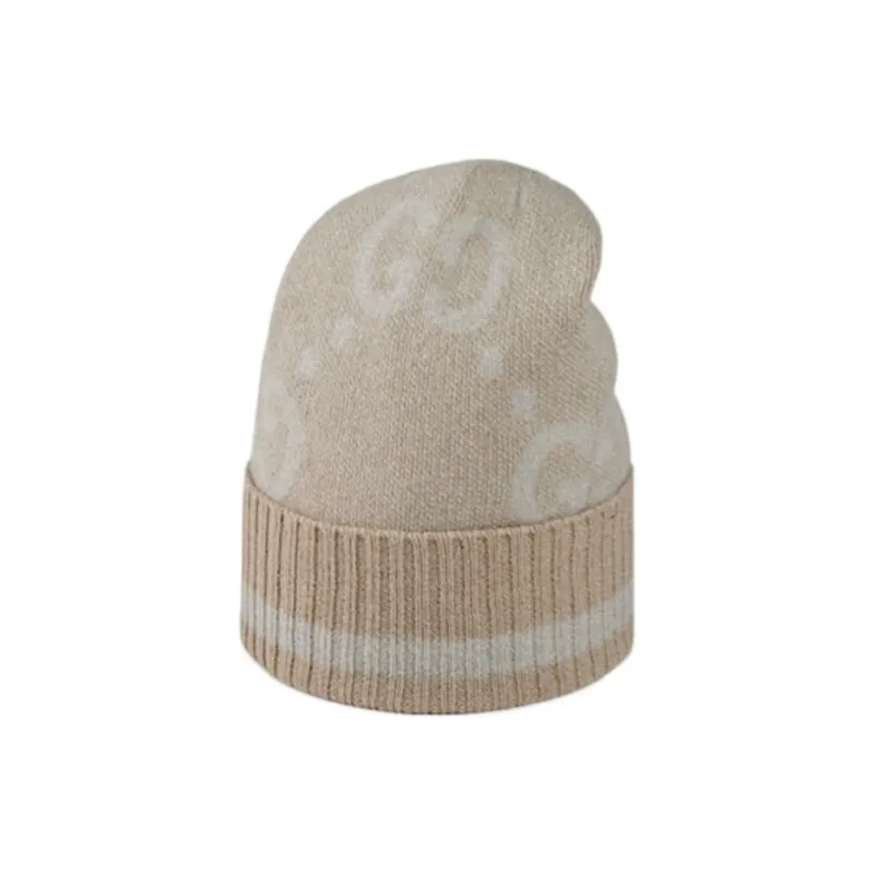 GUCCI Cashmere Beanies Women's Beige-0