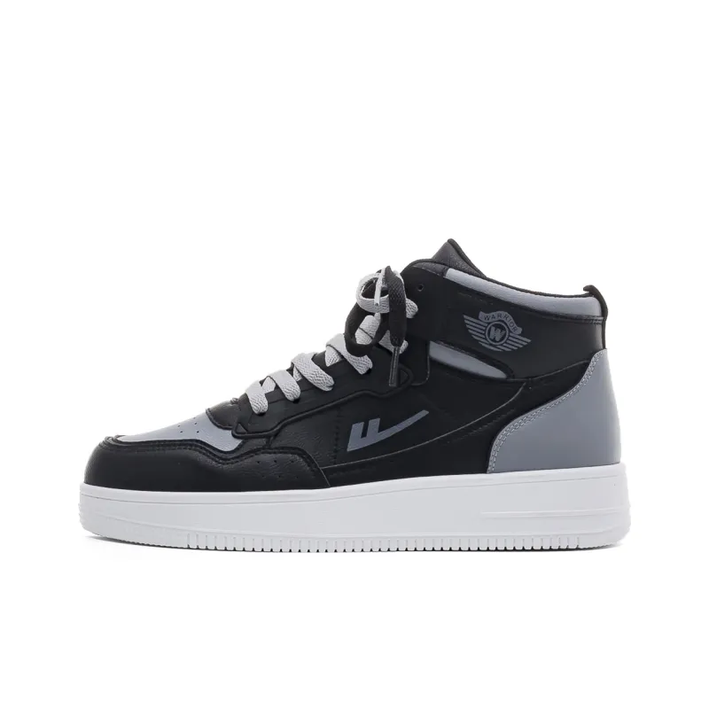Warrior Wing Series Slip Resistant Cushioning Wear Resistant Lightweight High Top Skateboard Shoes Men's Black-8