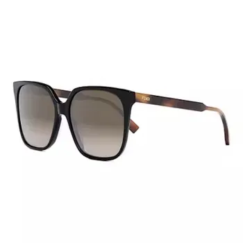 FENDI Plastic Metal Irregular Shape Sunglasses Men's Brown