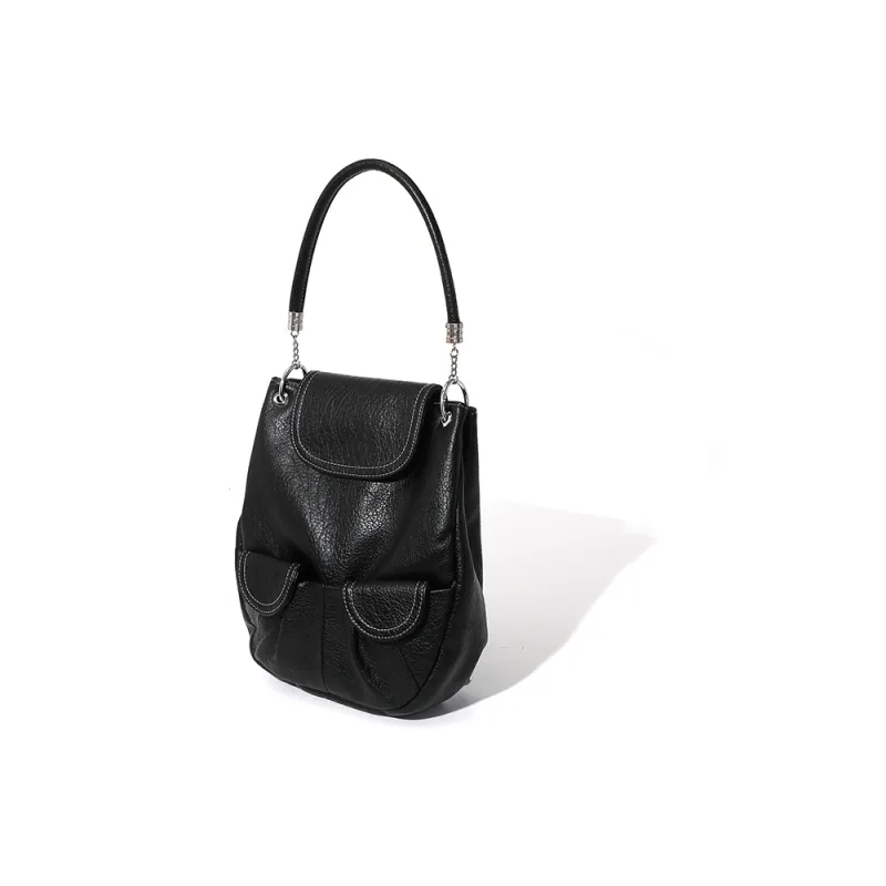 MASTER CANVAS Leather Canvas Bag Shoulder Bag Handbag Shoulder Bag Regular Unisex Black-1
