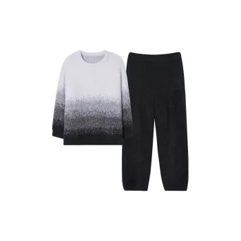 Sha Qian Pajama Set Autumn And Winter Season Men's Gradient Gray