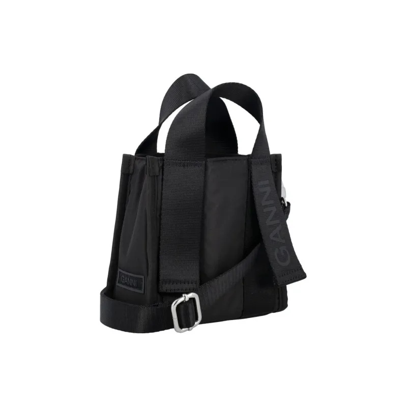 GANNI Polyester Tote Bag Shopping Bag Mini Women's Black-3