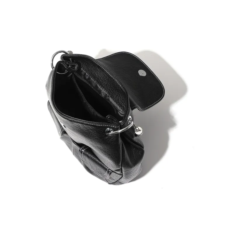 MASTER CANVAS Leather Canvas Bag Shoulder Bag Handbag Shoulder Bag Regular Unisex Black-4