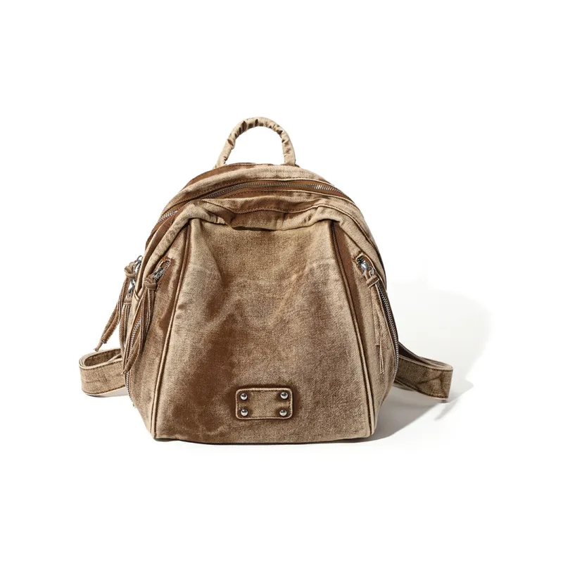 MASTER CANVAS Fabric Backpacks Backpack Medium Size Unisex Blue/Black/Brown-7