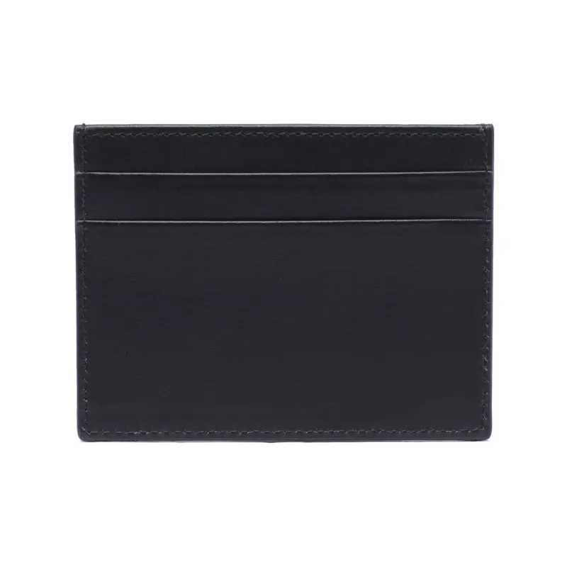 PALM ANGELS Logo Print Leather Card Holder Black-1