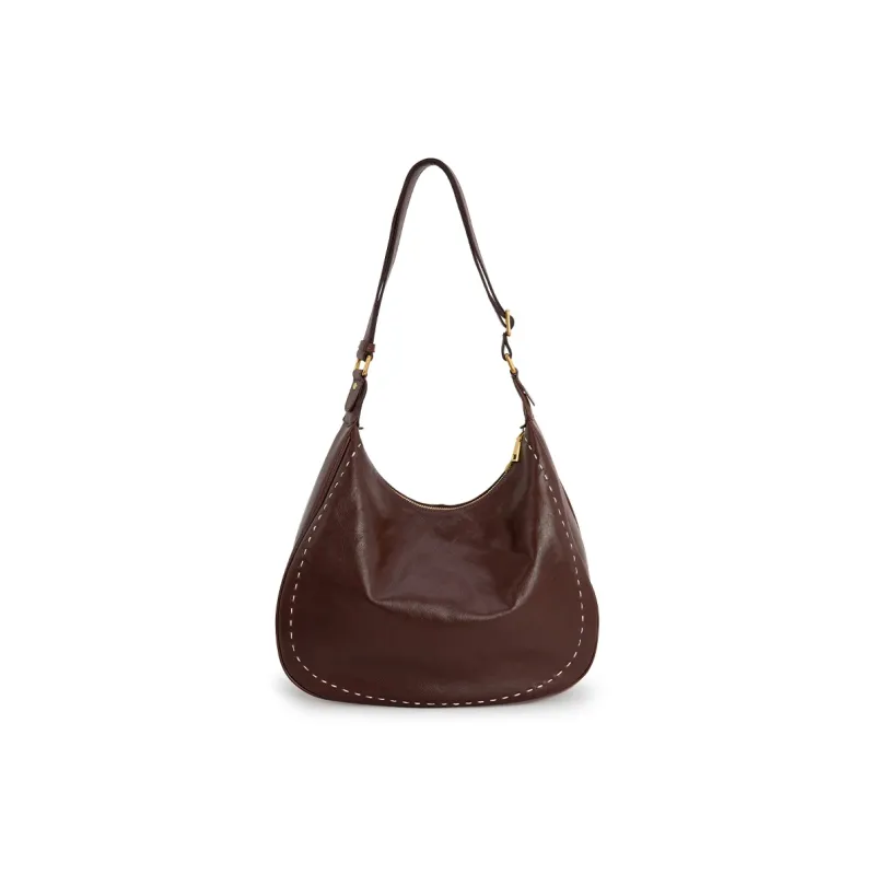 VENOF Genuine Cow Leather Shoulder Bag For Women's Women's Effortless Coffee Brown/Comfortable Brown-0