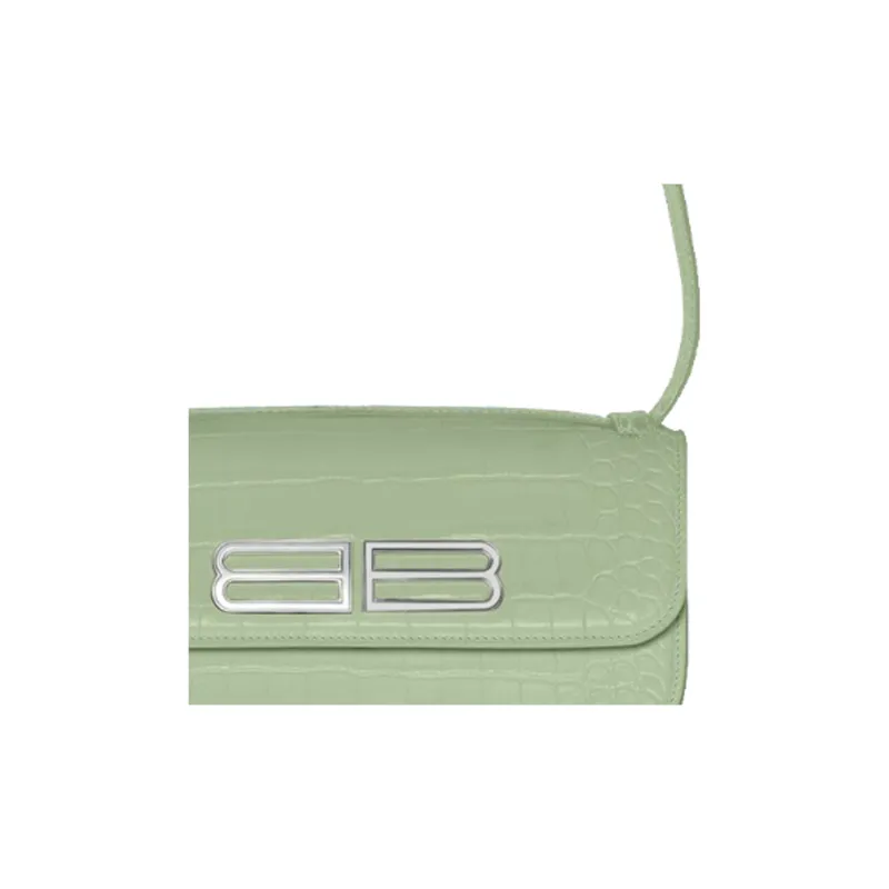 Balenciaga Gossip Cow Leather Portable Crossbody Bag, Shoulder Bag Women's Green-4