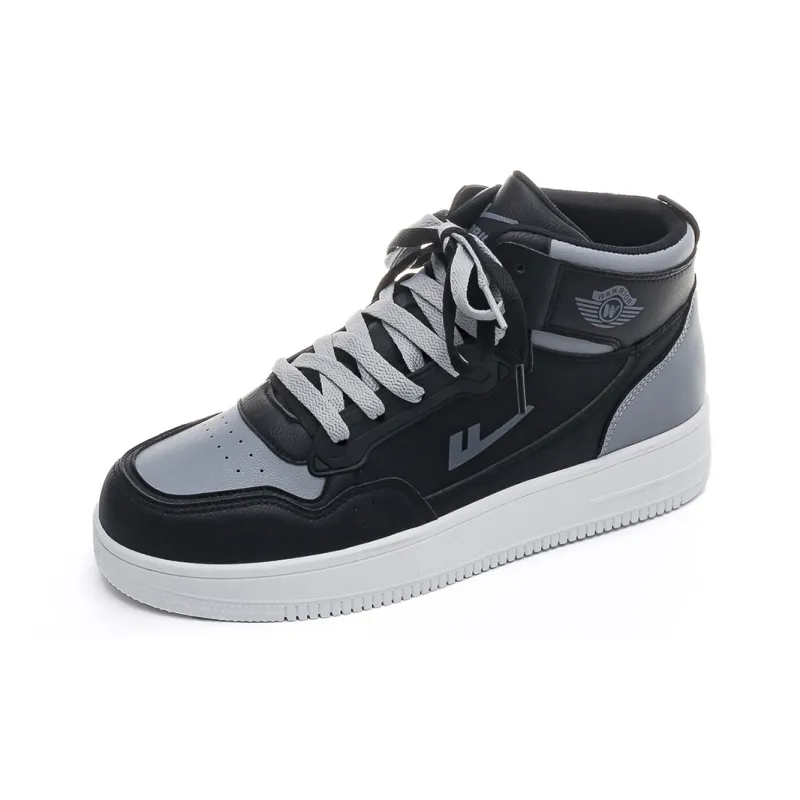Warrior Wing Series Slip Resistant Cushioning Wear Resistant Lightweight High Top Skateboard Shoes Men's Black-9