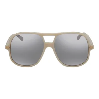 GUCCI Plastic Aviator Sunglasses Men's Beige
