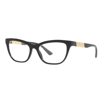 VERSACE Plastic Metal Square Eyeglass Frames Women's Black