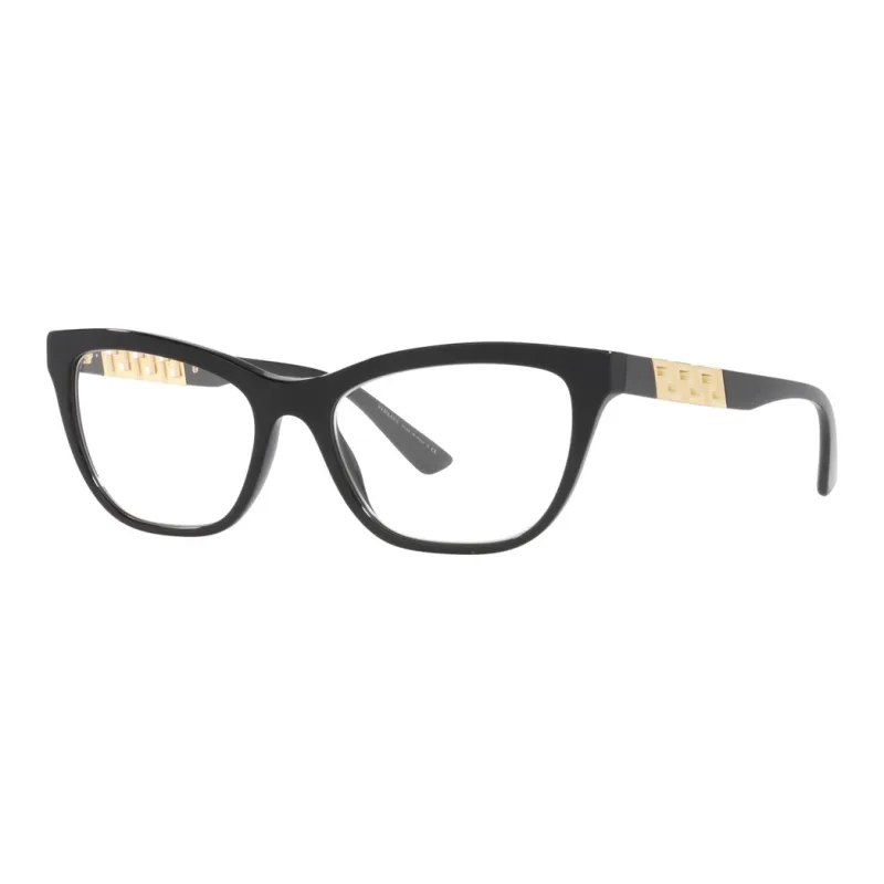 VERSACE Plastic Metal Square Eyeglass Frames Women's Black-0