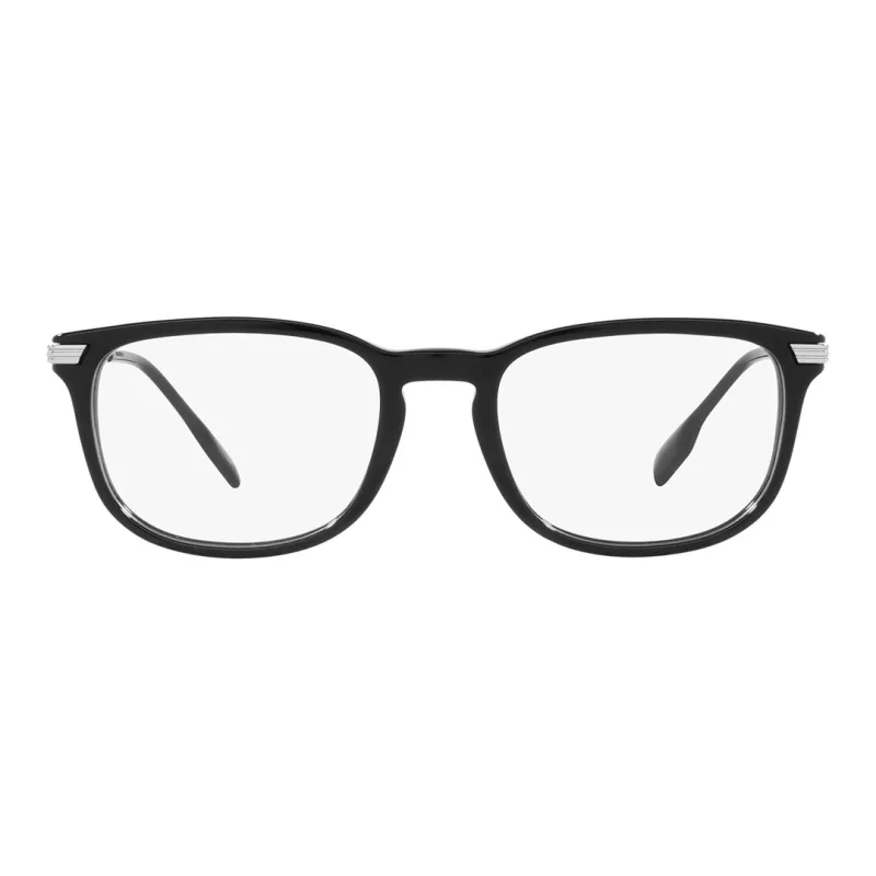 Burberry Metal Plastic Rectangular Eyeglass Frames Unisex Black-1