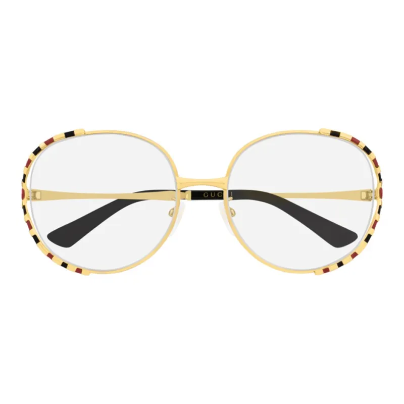 GUCCI Metal Round Sunglasses Unisex Gold-3