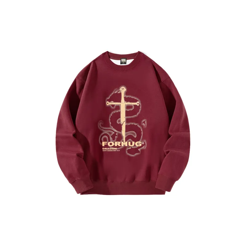 FORHUG Year Of The Dragon Limited Series Sweatshirts Unisex Red-1