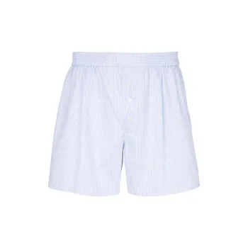 BALMAIN Logo embroidered Striped Shorts