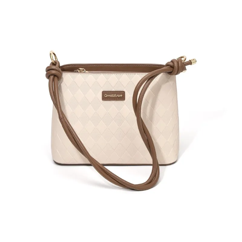 Simvay Clos Cow Leather With Synthetic Leather Shoulder Bag Handbag Tote Bucket Bag Small Size Women's-1