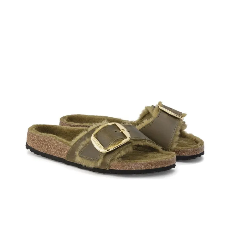Birkenstock Slide Slippers Women's Olive Narrow Fit-2