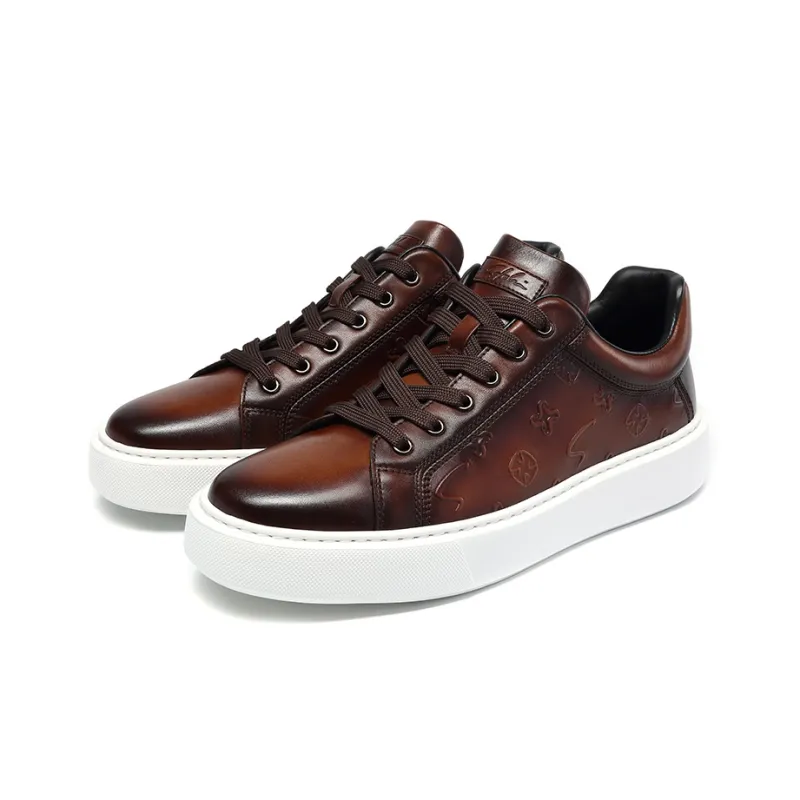Satchi Lightweight Low Top Skateboard Shoes Men's Dark Brown-2