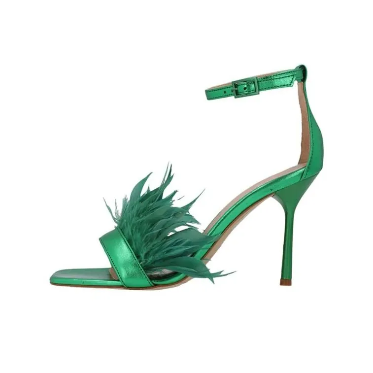 LIU JO Feather-detailed 100mm Heel Sandals-0