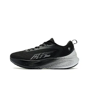 QIAODAN BOOM PRO Cushioning Wear Resistant Low Top Training Running Shoes Men's Black Silver