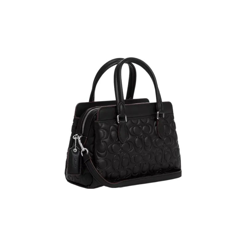 COACH Darcie Leather Shoulder Bag, Crossbody Bag, Handbag Medium Size Women's Silver & Black-1