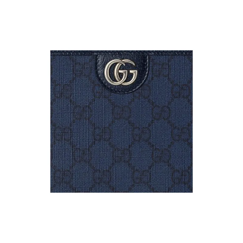 GUCCI Ophidia Canvas With Leather Binding Crossbody Canvas Bag, Shoulder Bag Men's Blue & Black-7