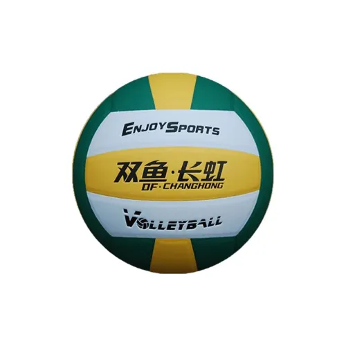 DOUBLEFISH PU Fiber Leather Size 5 Volleyball Unisex Yellow Green White