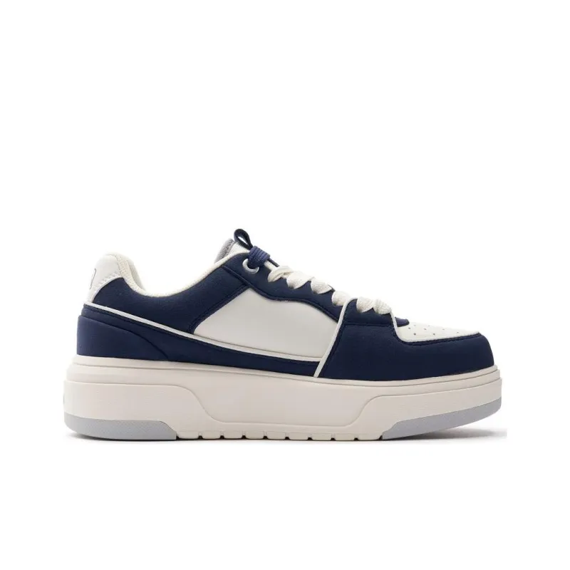 MLB Chunky Liner Anti Slip Wear Resistant Low Top Skateboard Shoes Unisex White Blue-1