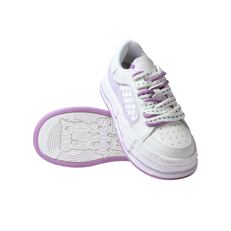 FARMER BOB Sandwich Biscuit Series Skateboard Shoes Unisex Low Top Taro Paste Boba Purple-2