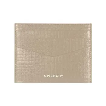 Givenchy 4G Calfskin Card Holder Men's Beige & Gray
