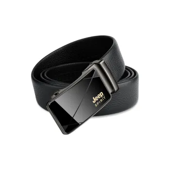 JEEP SPIRIT Versatile Youth Business Casual Automatic Buckle Leather Belts Men's Width  3.5cm