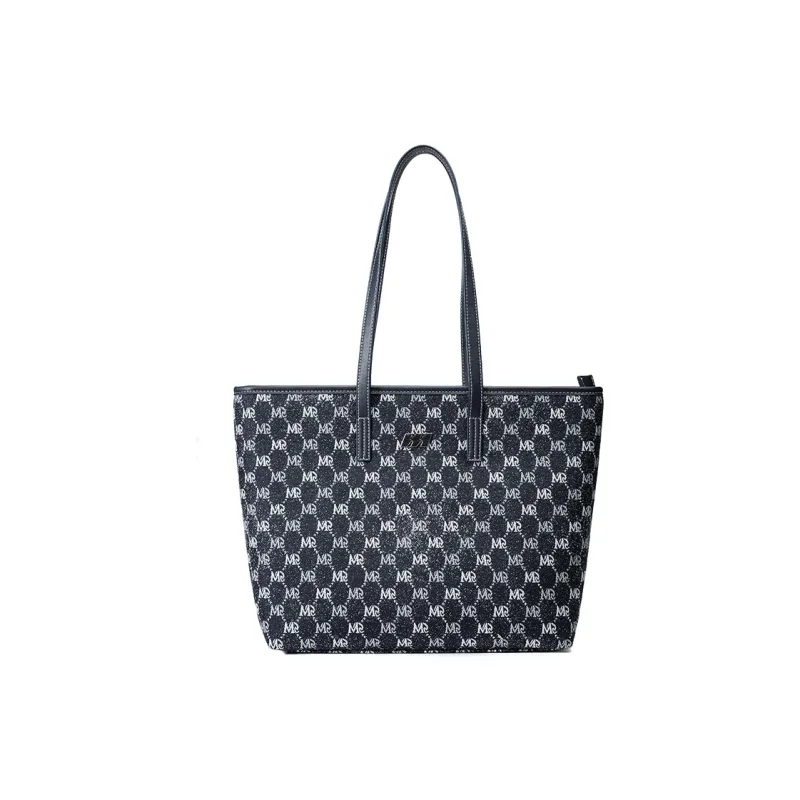 MQ Polyester Tote Bag Shopping Bag Underarm Shoulder Bag Women's Dark Blue-0