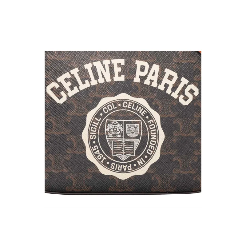 CELINE Triomphe Artificial Leather Camera Bag Shoulder Bag Crossbody Bag Small Size Women's Tawny-5