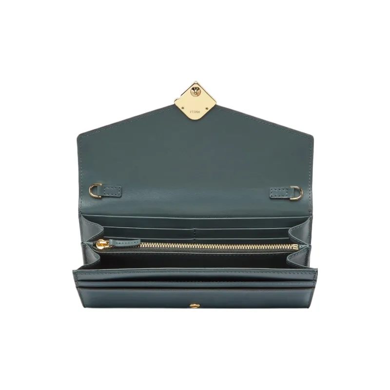 FENDI FF Diamonds Series Calfskin Shoulder Bag Crossbody Bag Wallet Regular Women's Green-3