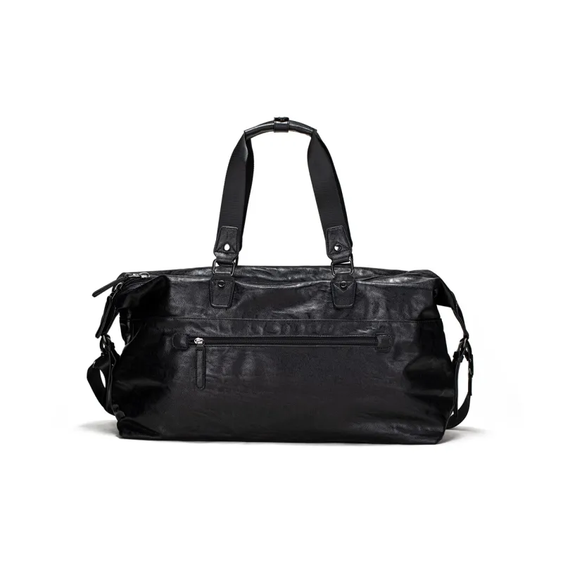RUIGOR PU Storage Bag Gym Bag Regular Unisex Black-5
