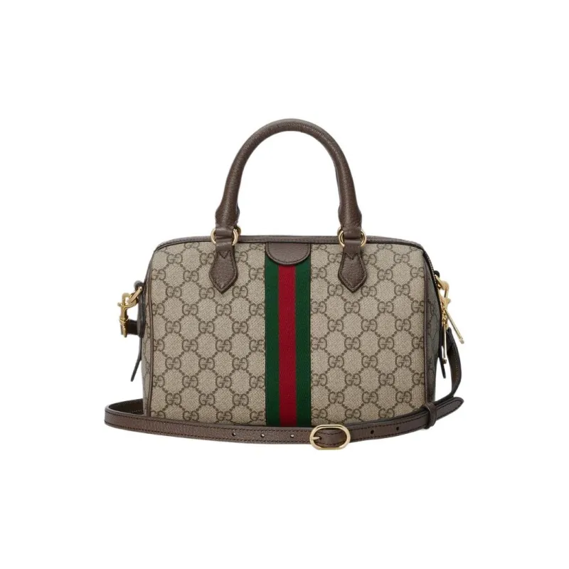 GUCCI Ophidia Canvas With Leather Binding One Shoulder Crossbody Canvas Bag Handbag Small Size Women's Brown-8