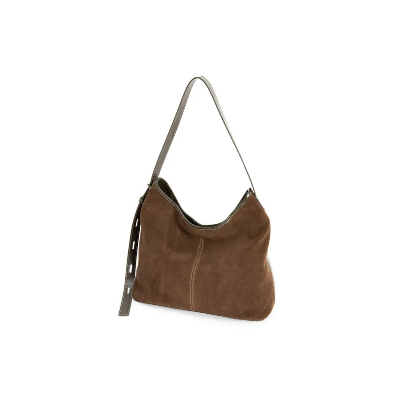 VENOF Genuine Cow Leather Commute Tote Shoulder Bag Women's Natural Brown/Lazy Coffee Brown/Shelle Green-21
