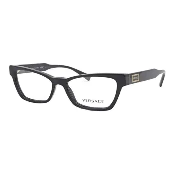 VERSACE Plastic Cat Eye Eyeglass Frames Women's Black