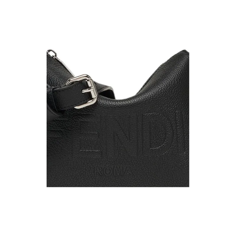 FENDI ROMA Calfskin Cell Phone Pouch Men's Black-4